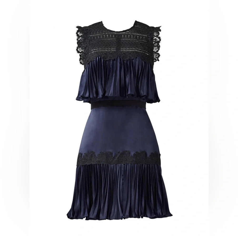 Amur Pippa Dress Navy Blue and Black - Picture 3 of 5